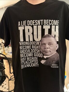 Black Graphic T-Shirt with Bold Truth Quote size large it’s time for the truth “